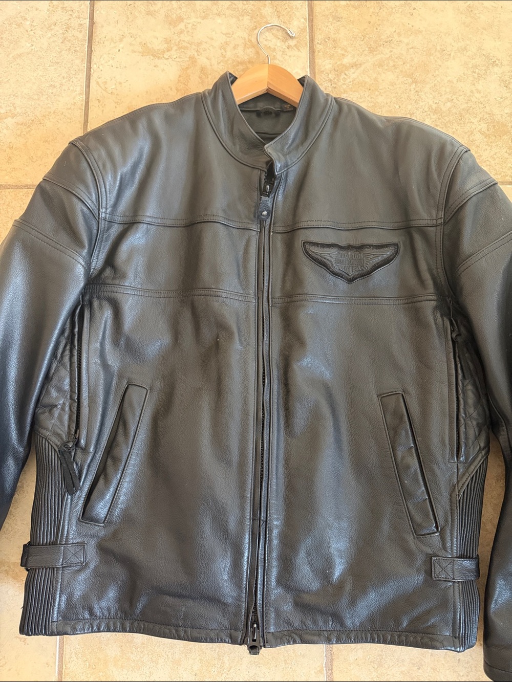 Harley-Davidson Black Leather Bomber Jacket